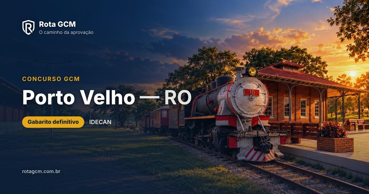 Prova comentada GCM Porto Velho 2026 — IDECAN